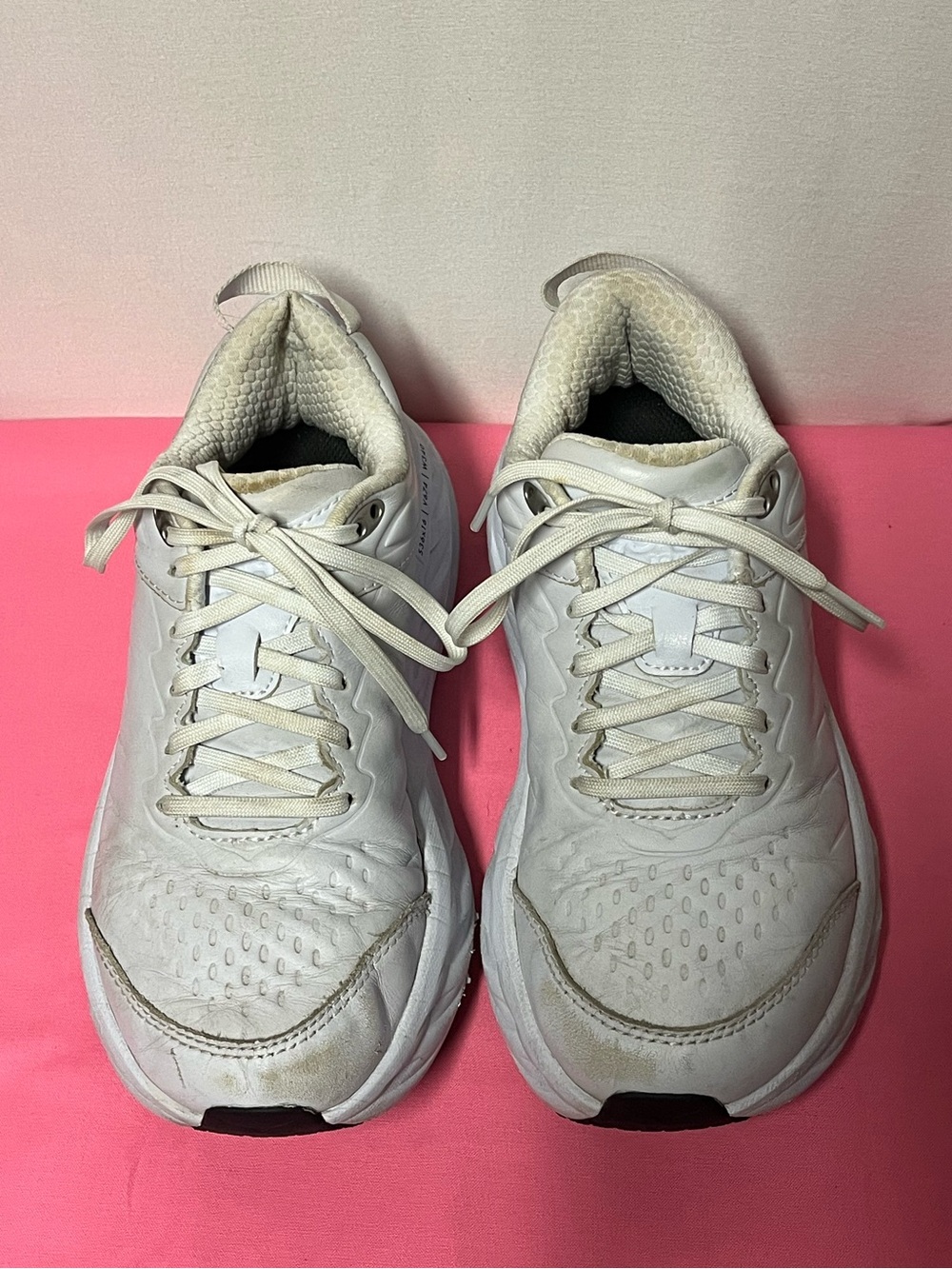 Hoka Bondi SR MN BB Size 6.5 White Leather Slip Resistant Work Walking Shoes - Picture 11 of 14